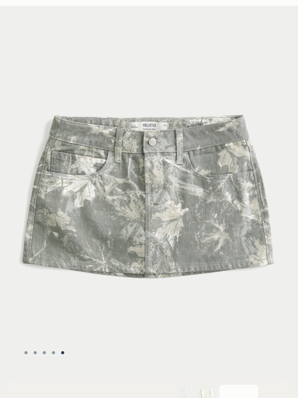 Hollister Sage Leaf-Print Denim Mini Skirt